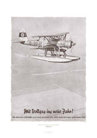 Aviation Art Poster: ARADO AR 95 - TORPEDOTRÄGER DER DEUTSCHEN LUFTWAFFE, GERMANY 1940