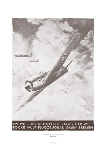Aviation Art Poster: FOCKE-WULF FW 190 - DER SCHNELLSTE JÄGER DER WELT, GERMANY 1942
