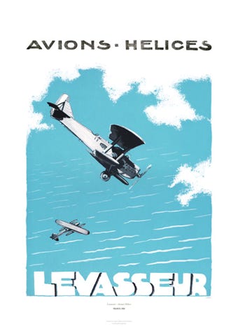 Aviation Art Poster: LEVASSEUR - AVIONS HÉLICES, 1933