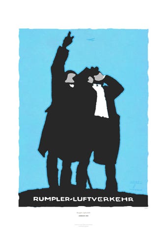 Aviation Art Poster: RUMPLER - LUFTVERKEHR, 1920