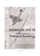 Aviation Art Poster: DORNIER DO 18 - INTERNATIONALER REKORDFLUG VON ENGLAND NACH BRASILIEN, GERMANY 1938