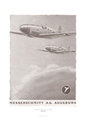 Aviation Art Poster: MESSERSCHMITT ME 109 - MESSERSCHMITT A.G. AUGSBURG, GERMANY 1943