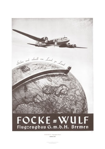 Aviation Art Poster: FOCKE-WULF - FLUGZEUGBAU BREMEN, GERMANY 1941