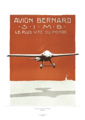 Aviation Art Poster: AVION BERNARD - SIMB - LE PLUS VITE DU MONDE, 1925