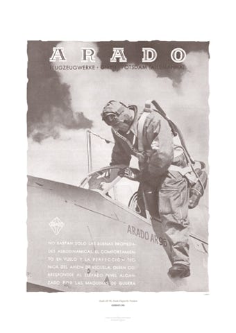 Aviation Art Poster: ARADO AR 96 - ARADO FLUGWERKE POTSDAM, GERMANY 1941