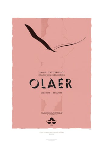 Aviation Art Poster: OLAER - TRAINS D’ATTERRISSAGE & COMMANDES HYDRAULIQUES, 1940