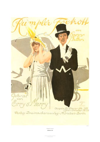 Aviation Art Poster: RUMPLER FOXTROTT, 1919
