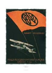 Aviation Art Poster: PFALZ-FLUGZEUGWERKE SPEYER, GERMANY 1914