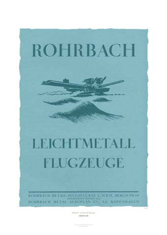Aviation Art Poster: ROHRBACH - LEICHTMETALL FLUGZEUGE, 1925
