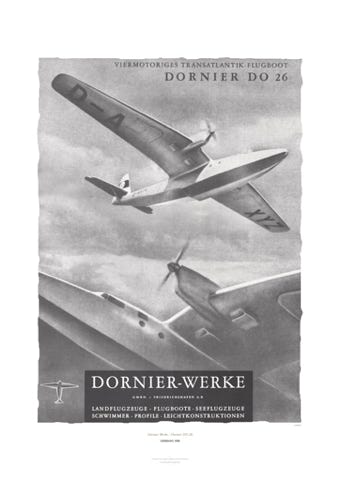 Aviation Art Poster: DORNIER DO 26 - DORNIER WERKE, 1938